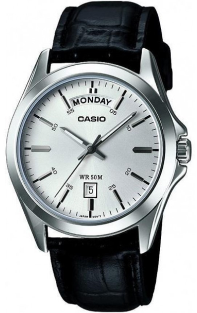 Наручные часы мужские Casio MTP-1370PL-7A кожа d 40 мм Черный