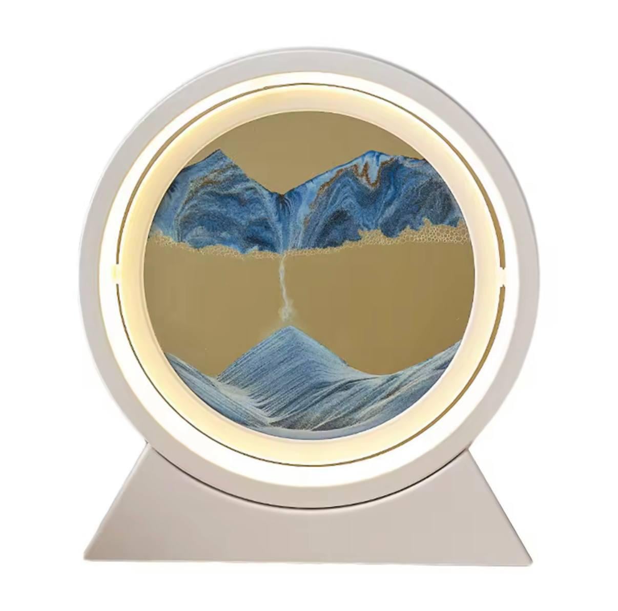 Нічник LED Sand Art Lamp p рухомим піском підсвіткою та акумулятором White/Blue (2835783554)
