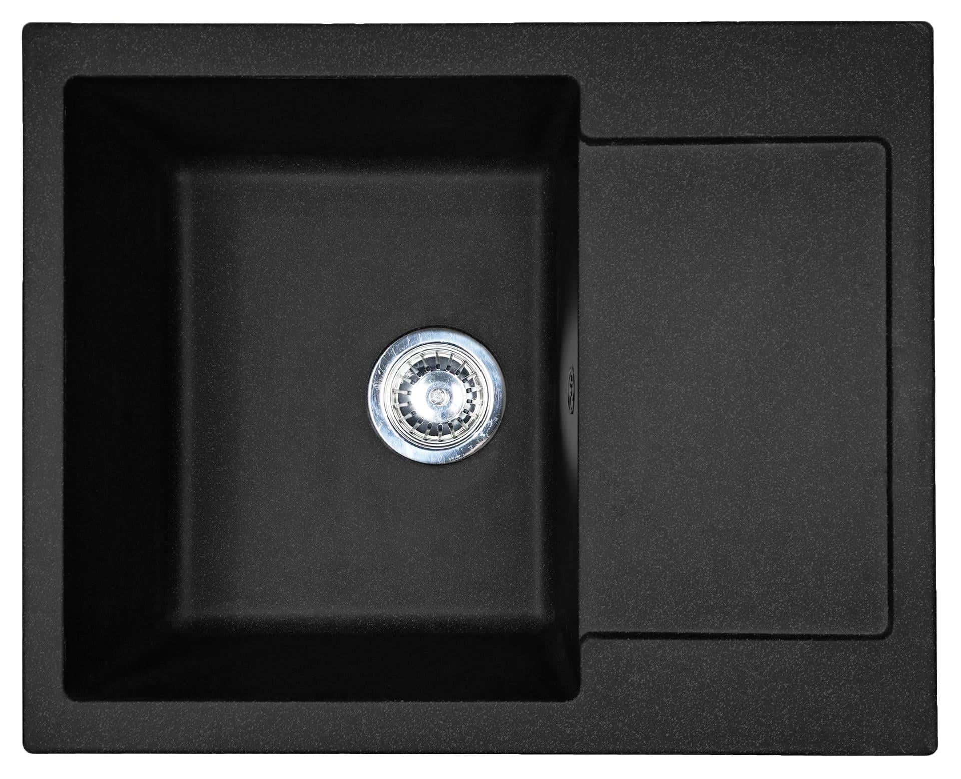 Мойка кухонная с крылом Adamant Minimal 615x495x200 мм искусственный камень врезная Черный (1824296102303) Мойка кухонная с крылом Adamant Minimal 615x495x200 мм искусственный камень врезная Черный (1824296102303)