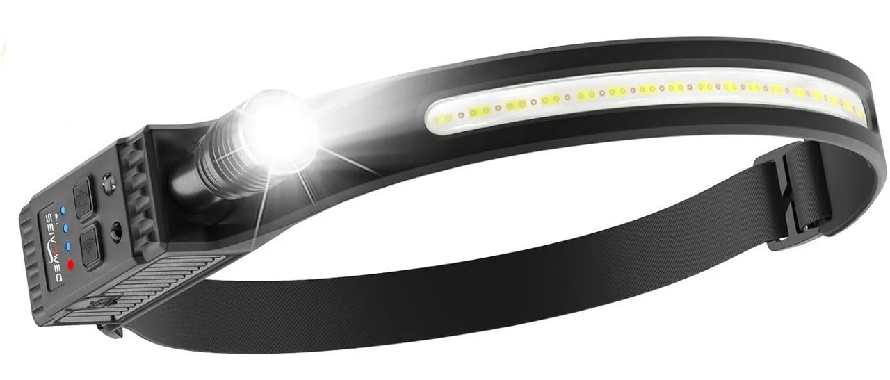 Ліхтар налобний LED Demlaies акумуляторний з датчиком руху 230° водозахищений Ліхтар налобний LED Demlaies акумуляторний з датчиком руху 230° водозахищений