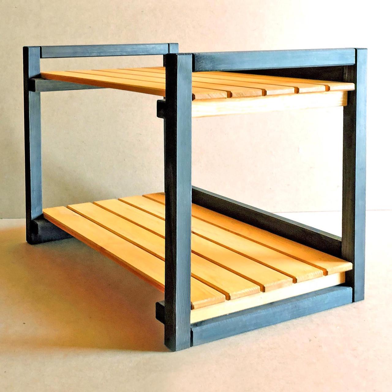 Стеллаж кухонный из дерева Фанбим 2 Венге/Карри (СТА-21131203) - фото 2