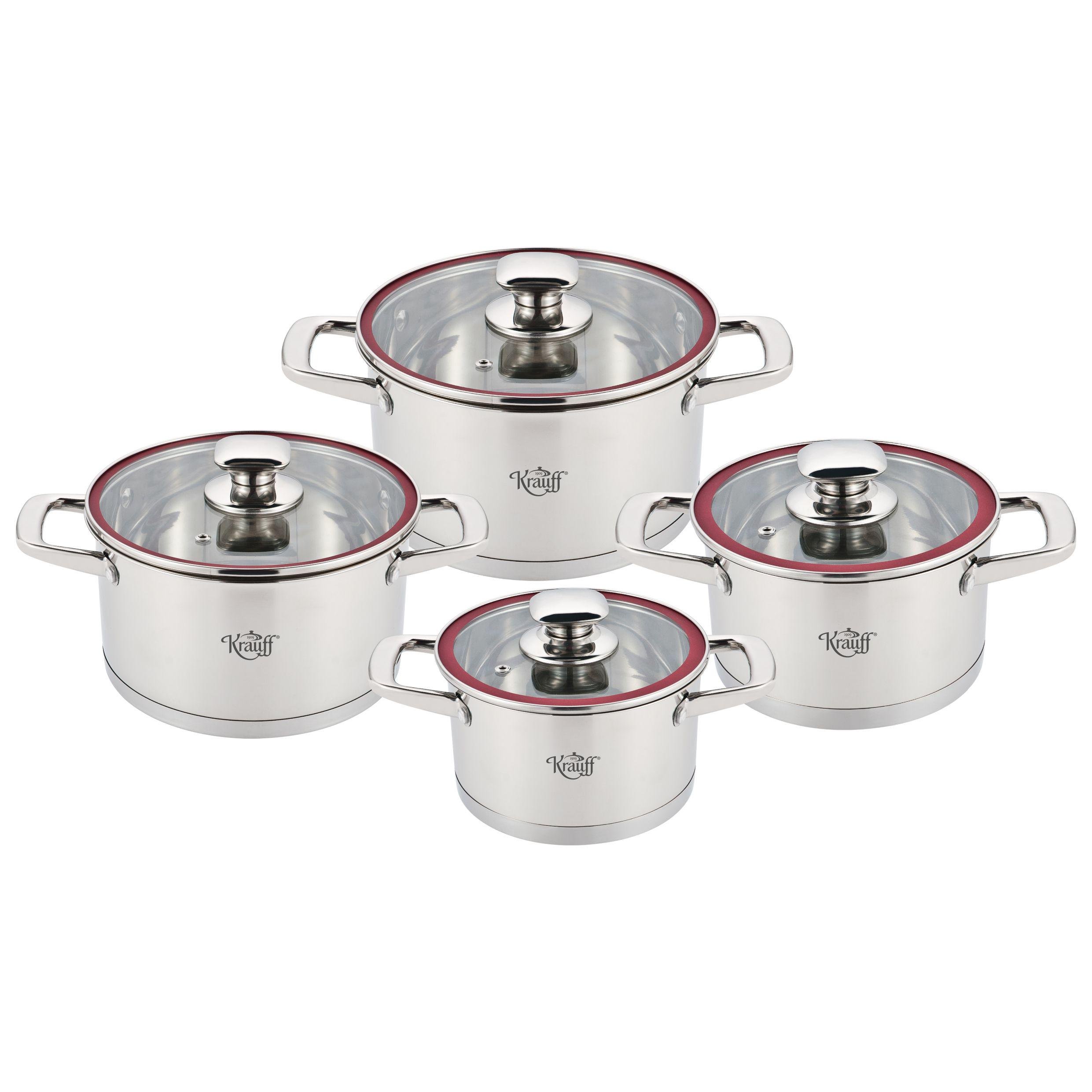 Набір каструль Krauff Vizo з нержавіючої сталі 8 пр. (26-238-043)