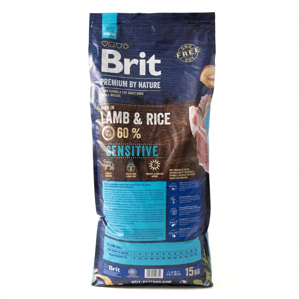 Корм для собак з чутливим травленням Brit Premium Sensitive Lamb & Rice 15 кг Корм для собак з чутливим травленням Brit Premium Sensitive Lamb & Rice 15 кг