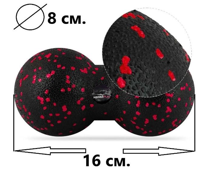 Набор для массажа PowerPlay PP-4095 EPP ролик 45x15 см/2 мяча/резинка 11 кг Red (PP_4095_Red) - фото 3