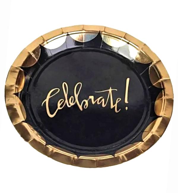 Одноразовые бумажные тарелки Celebrate 10 шт. 18 см Black
