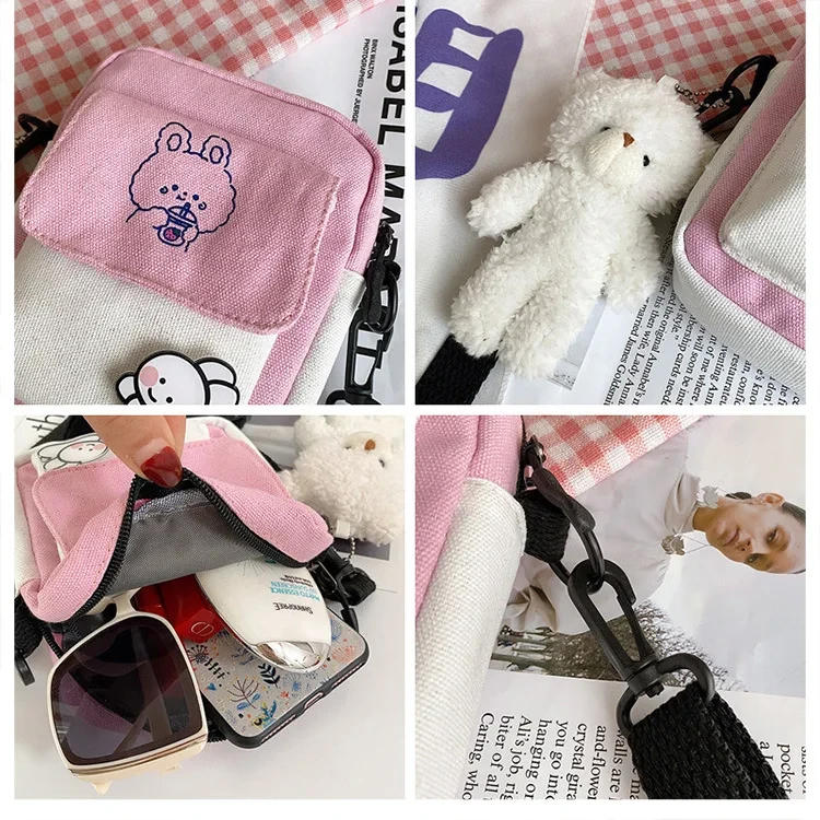 Сумка-барсетка для девочки со значком и игрушкой Розовый (А284) - фото 3