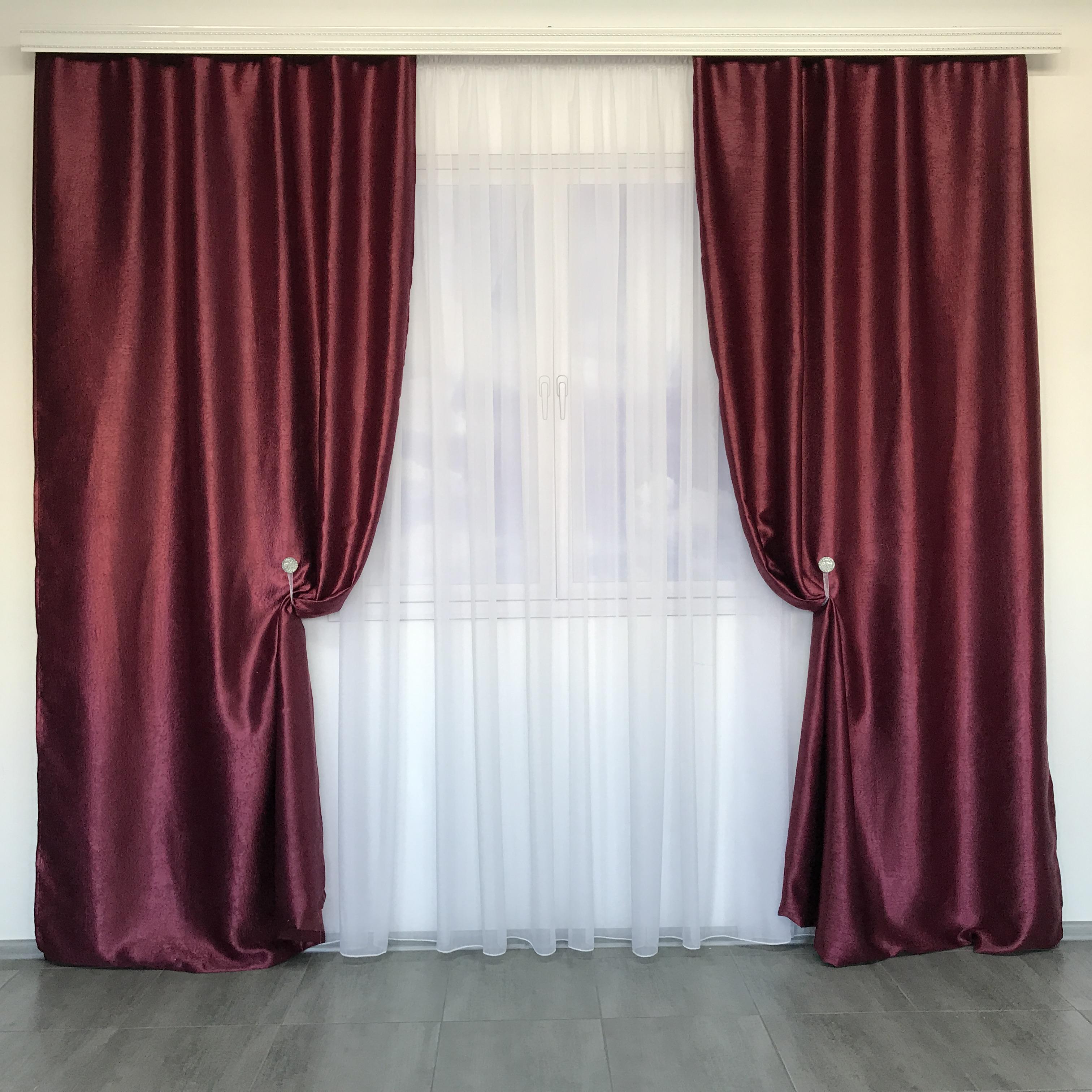 Шторы ALBO Блэкаут софт 150x270 см 2 шт. Бордовый (SH-250-7)