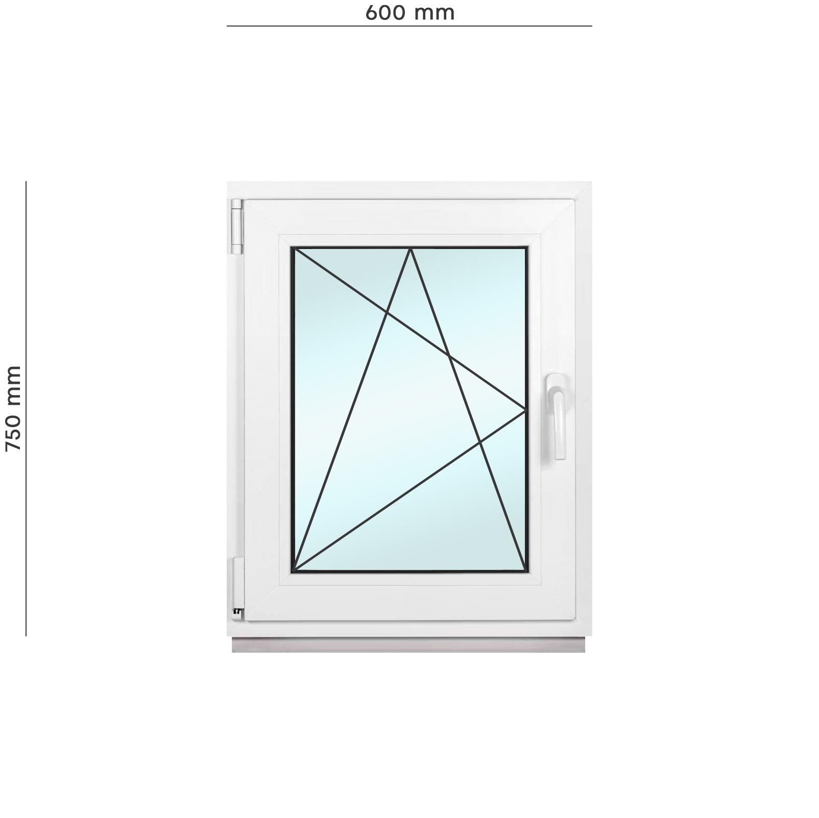 Окно металлопластиковое Framex поворотно-откидное с левым открытием 600х750 мм Белый - фото 2