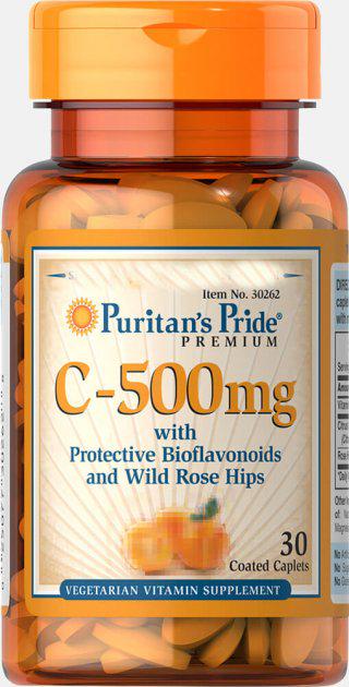 Вітаміни Puritan's Pride Vitamin C-500 mg with Protective Bioflavonoids and Wild Rose Hips 30 капс. (00000028651)