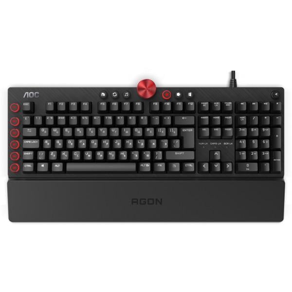 Клавіатура ігрова механічна AOC AGK700DR2R gaming RGB USB Cherry Red Switch підставка (585237)