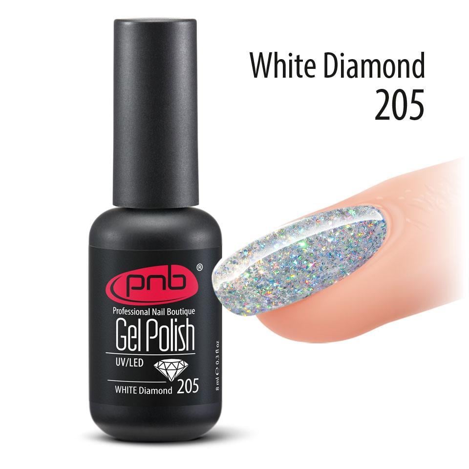 Гель-лак PNB 205 White Diamond 8 мл