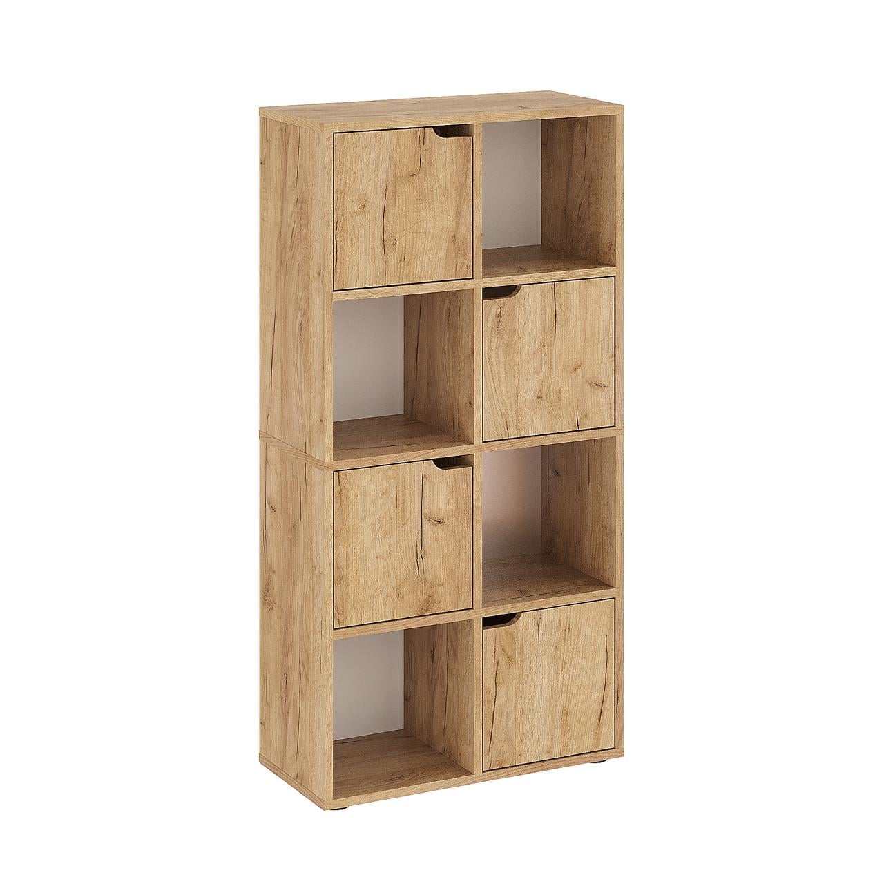 Стеллаж книжный KOMTO Shelf8 8 секций 4 дверцы Дуб Крафт Золотой (p-186-2821)