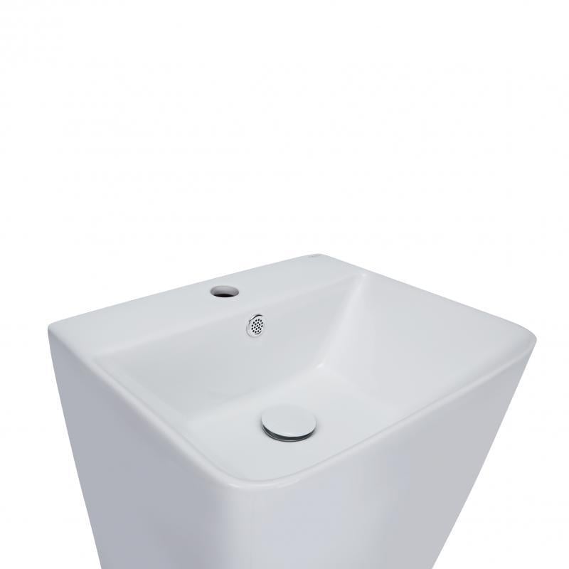 Раковина підлогова моноблок Qtap Tern з донним клапаном 440х380х830 мм White (QT1711G302W) - фото 4