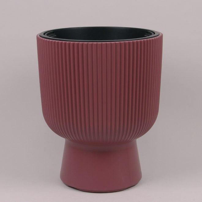 Горшок пластиковый Flora Milly с вкладом 38 см Марсаловый (94020)