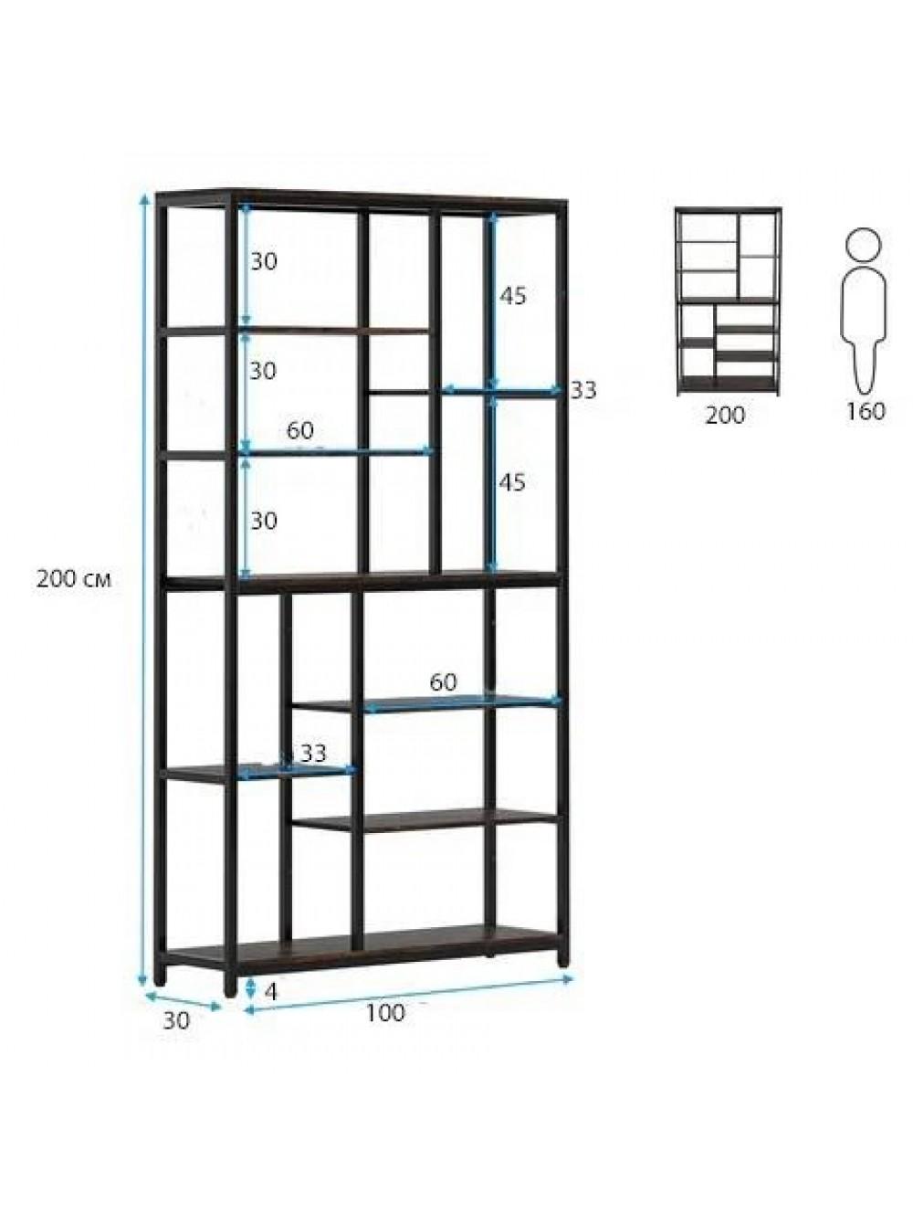 Стеллаж MSM Etagere 5 8-ярусный Коричневый (JW0347) - фото 4 Стеллаж MSM Etagere 5 8-ярусный Коричневый (JW0347) - фото 4