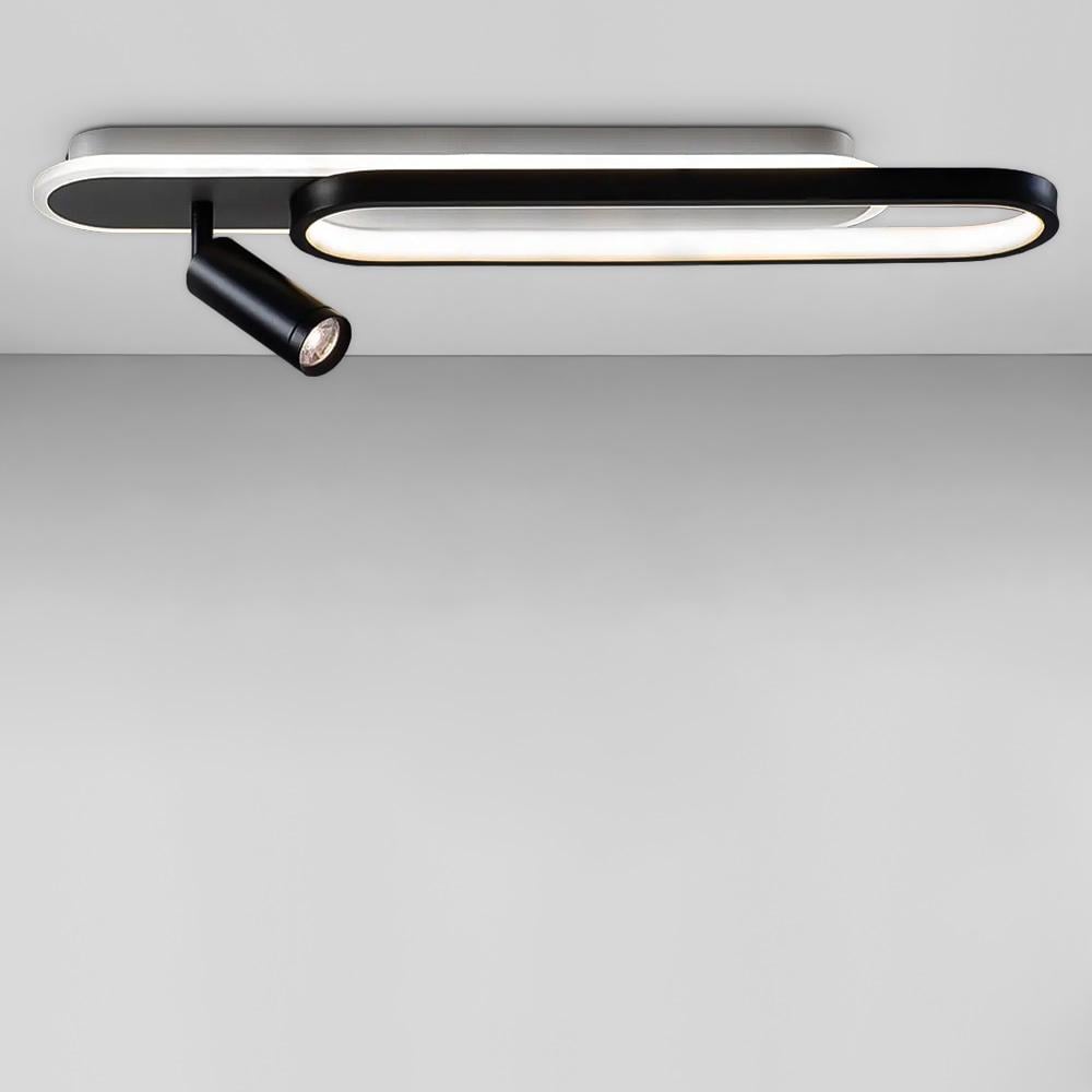 Люстра потолочная светодиодная Light House SY-19097/2 WH+BK 72+7W без пульта 600х110х100 мм Белый/Черный