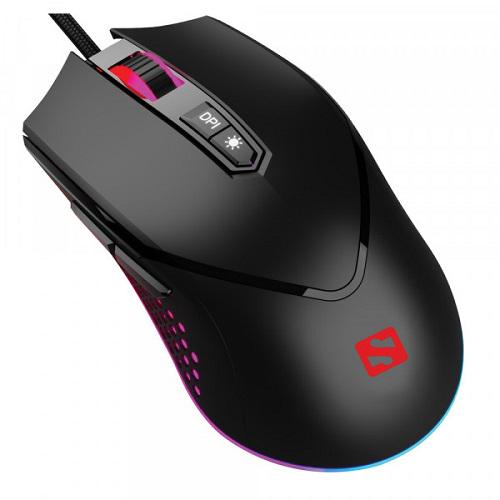 Мышка Sandberg 640-20 Azazinator Mouse 6400 RGB игровая проводная USB 6400dpi 7кн Huano Черный - фото 3