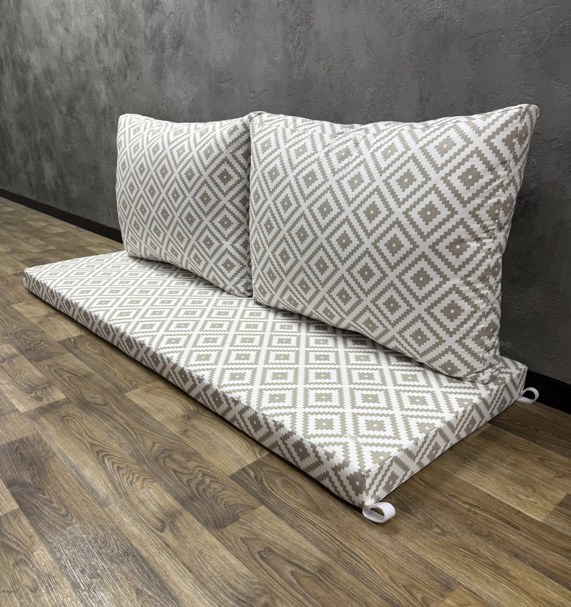 Комплект матрас с подушками Comfort Home Facets на поддоны/качели/каркасы/садовая мебель 160х60х40х5 см