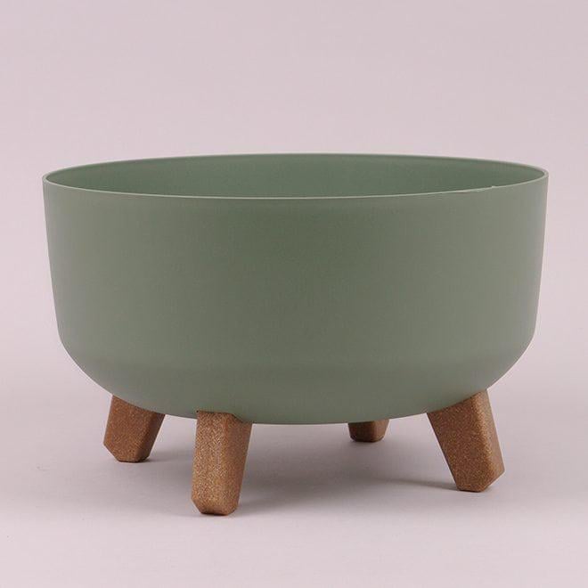 Горшок пластиковый Flora GRACIA LOW на ножках 23,5 см Зеленый (92242)