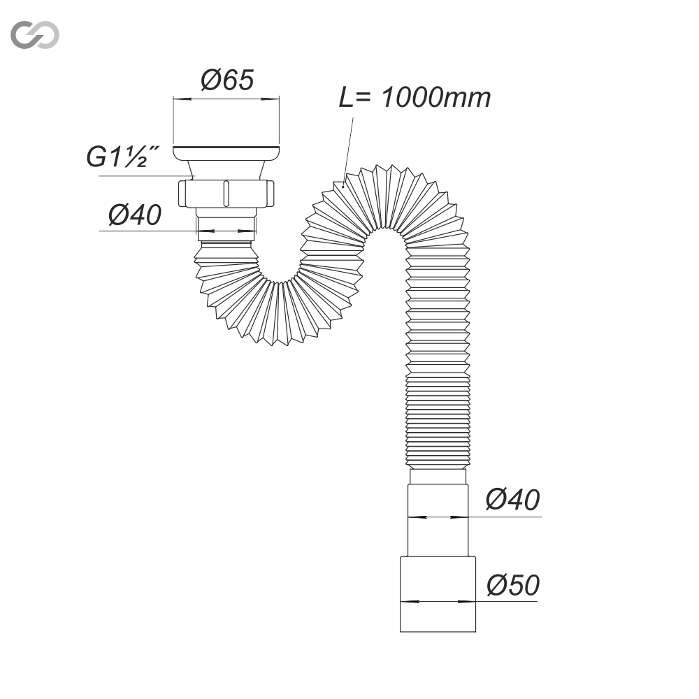 Сифон гофрированный SoloPlast Г0106 с трубой 1000 мм для мойки или умывальника с нержавеющей сеточкой 40/50 мм (2519341820) - фото 3 Сифон гофрированный SoloPlast Г0106 с трубой 1000 мм для мойки или умывальника с нержавеющей сеточкой 40/50 мм (2519341820) - фото 3