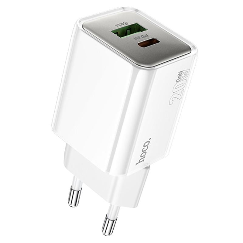 Зарядное устройство сетевое Hoco N46 Glorious PD20W/QC3,0 1USB-A/1C White (00000073949_1)