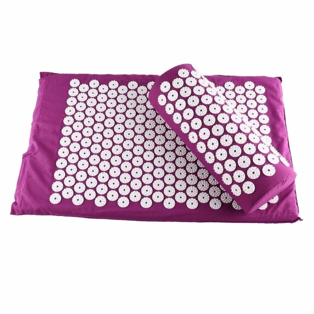 Килимок масажний з подушкою Acupressure Mat отропедичний акупунктурний 65x41 см (21139383)