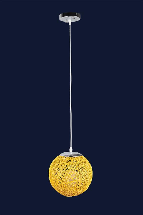 Подвесной светильник Levistella 9712001-1 с плафоном обтянутым нитью Хром/Желтый (1887929427) - фото 2 Подвесной светильник Levistella 9712001-1 с плафоном обтянутым нитью Хром/Желтый (1887929427) - фото 2