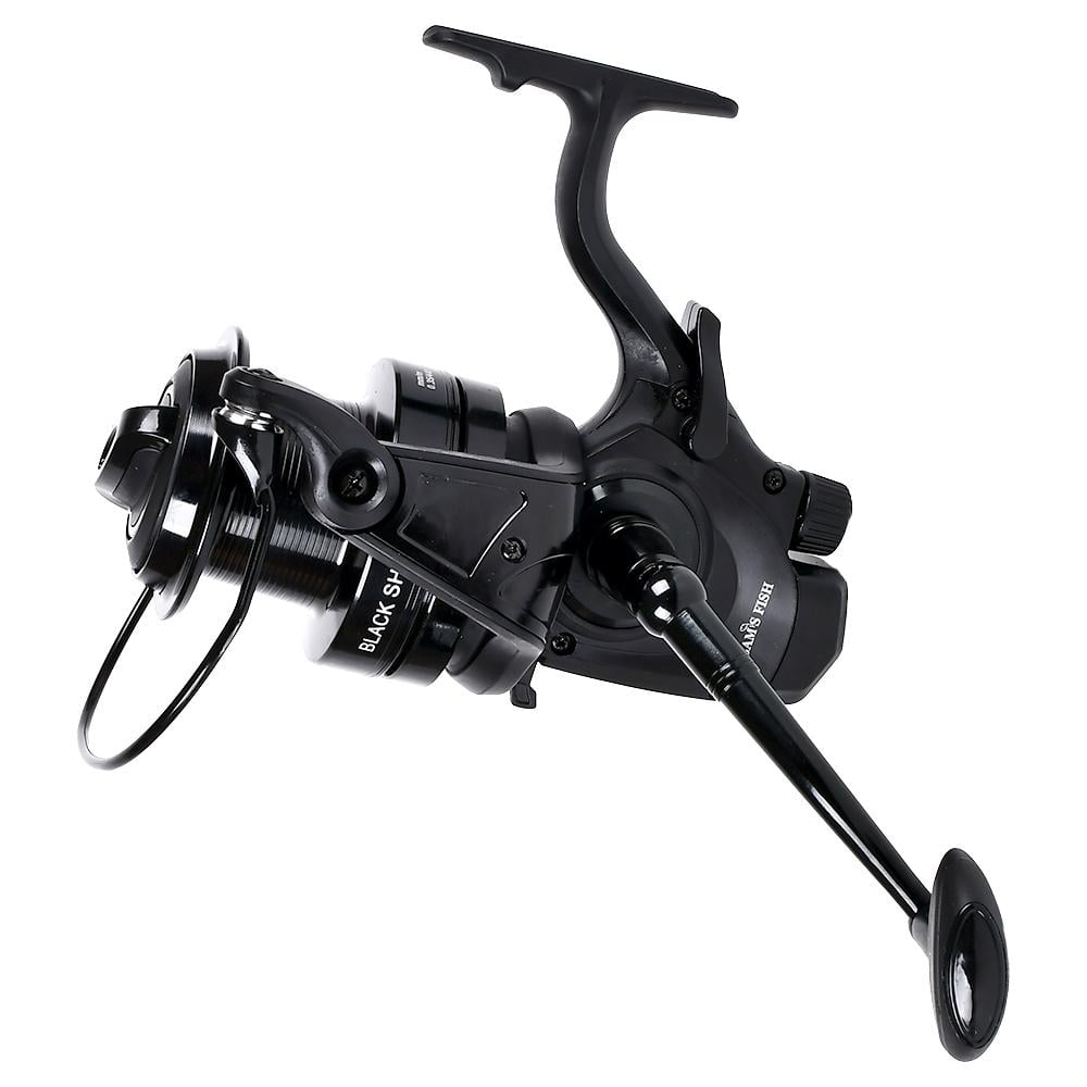 Котушка риболовна карпова Sams Fish shark 8000 7+1bb з бейтранером металева шпуля Black (SF24344-8) Котушка риболовна карпова Sams Fish shark 8000 7+1bb з бейтранером металева шпуля Black (SF24344-8)