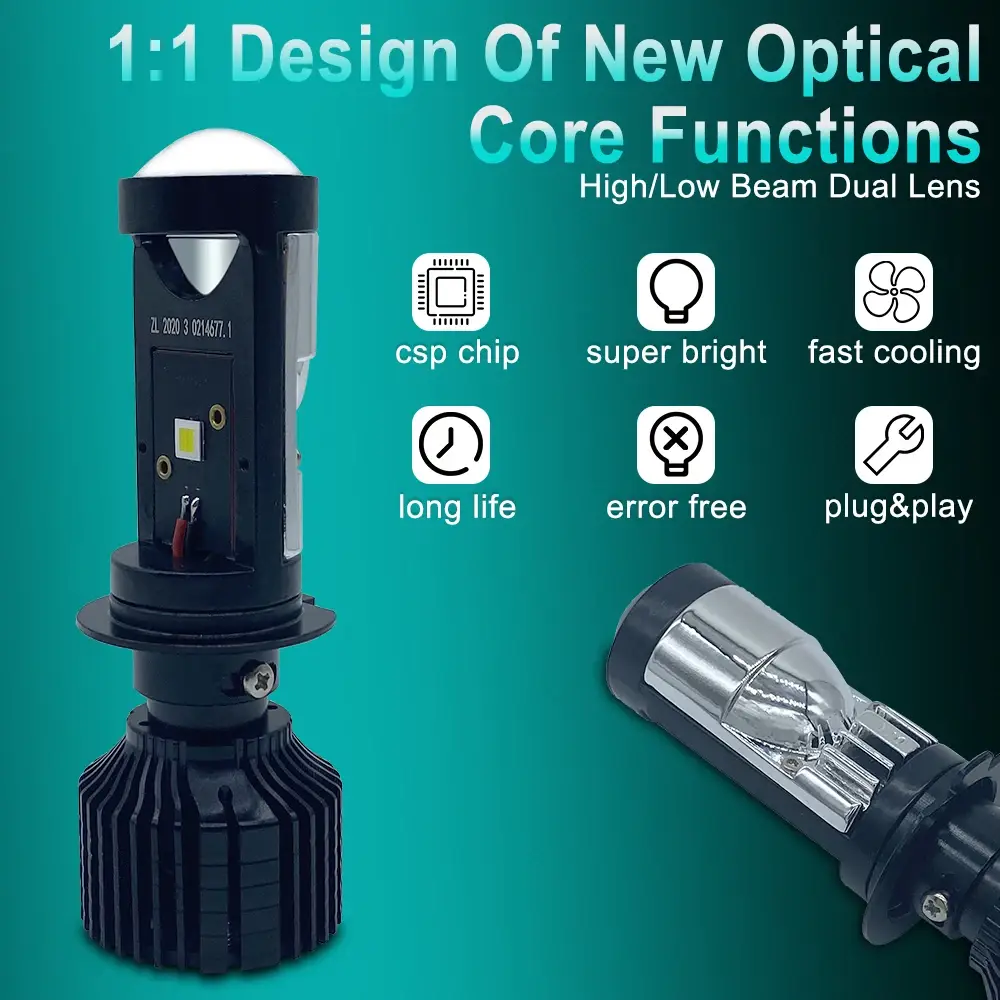 Автомобильные Mini BI-LED линзы Y10 H4 70W 6039 Lm (00319) - фото 4