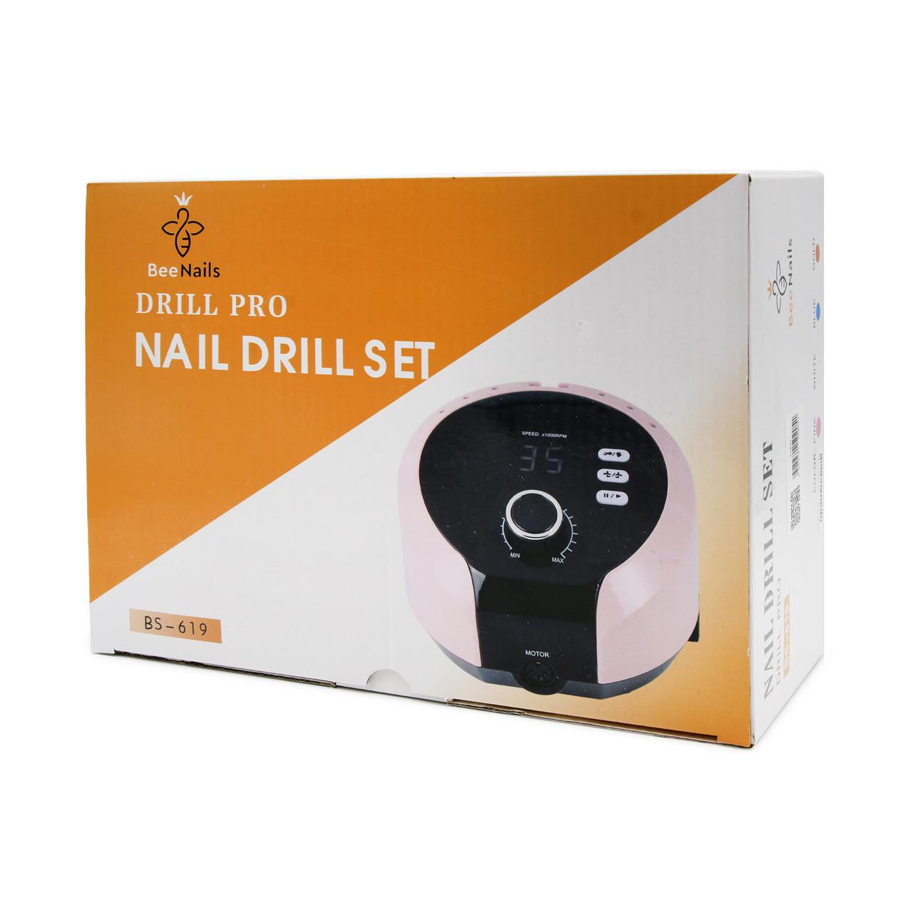 Фрезер для манікюру та педикюру Bee Nails 65 Вт/45000 об. White (BS -619) - фото 5