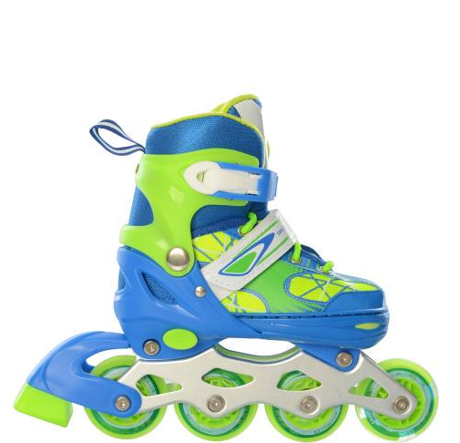 Роликовые коньки детские раздвижные A 4141-S-BL р. 31-34 - фото 1