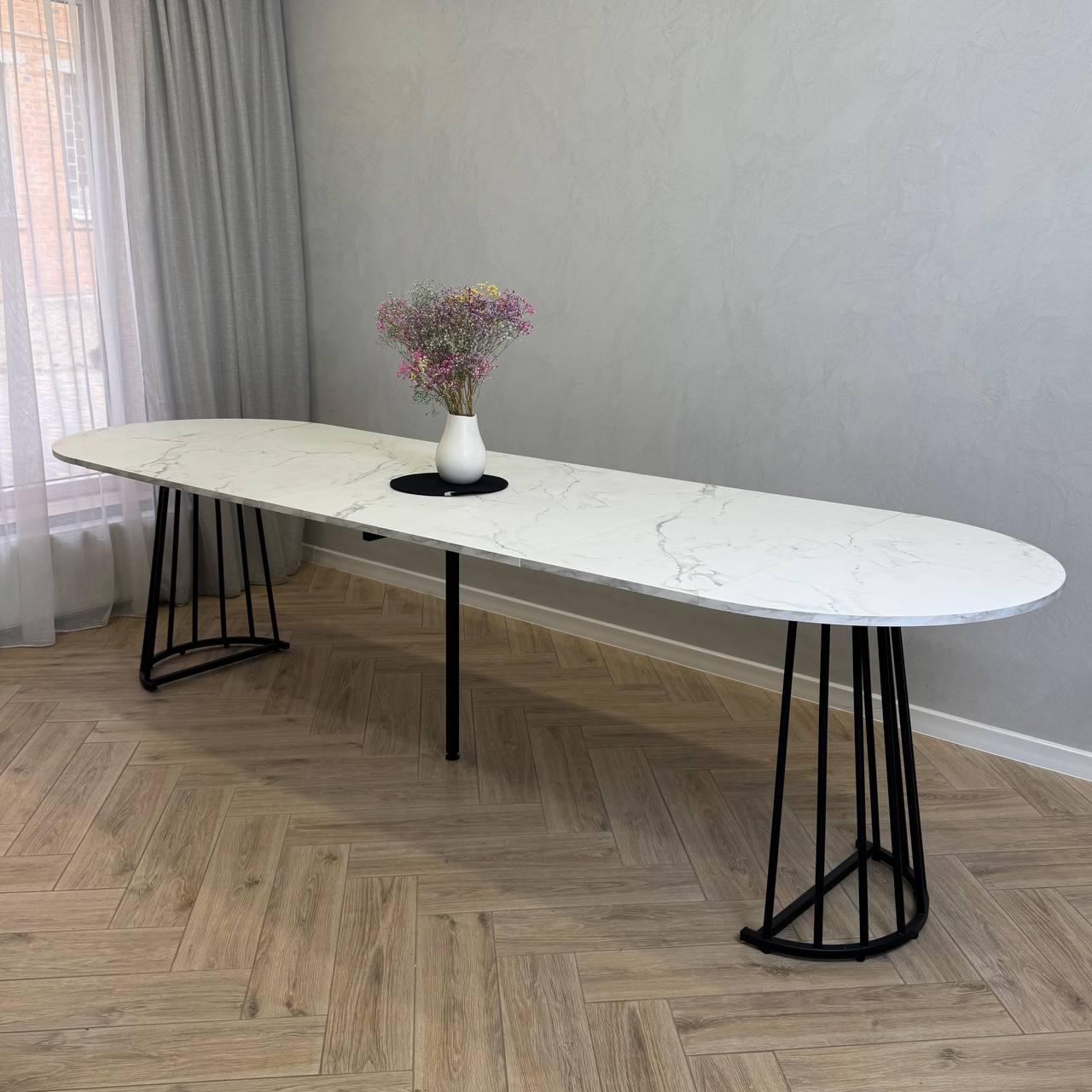 Стол кухонный раздвижной Grace УТП028007 Loft 2,9 м Мармур Кришталь/Черный - фото 3 Стол кухонный раздвижной Grace УТП028007 Loft 2,9 м Мармур Кришталь/Черный - фото 3