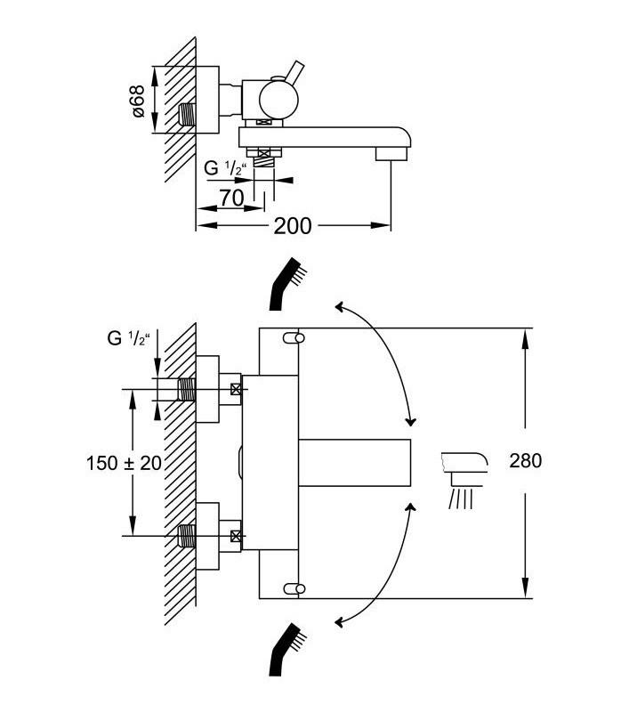 Смеситель для ванны Steinberg 100 3170 с термостатом и встроенным переключателем Хром (1635718998) - фото 10 Смеситель для ванны Steinberg 100 3170 с термостатом и встроенным переключателем Хром (1635718998) - фото 10