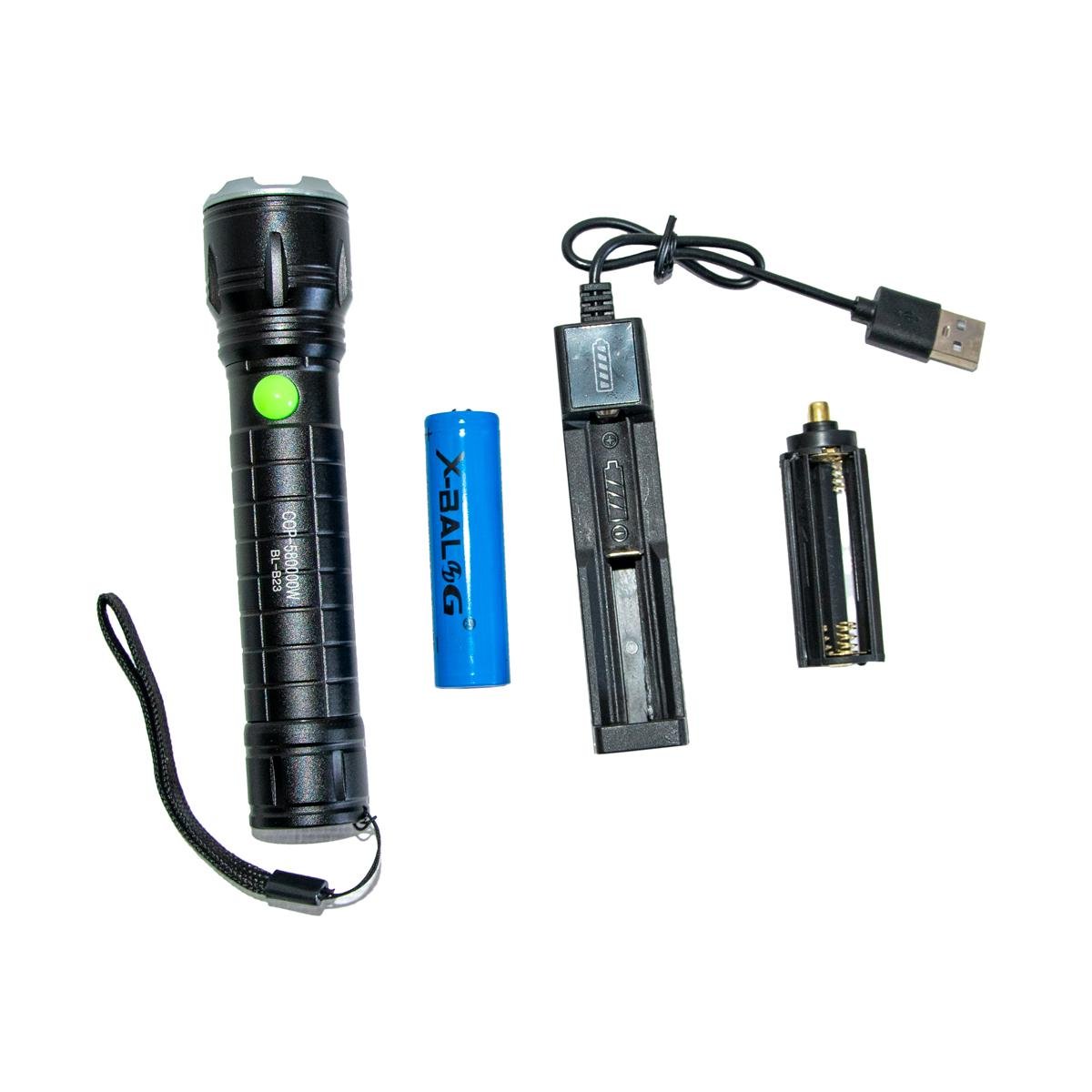 Фонарик ручной аккумуляторный X-balog BL-TG-B23 LED Красный свет (1010386-Black)