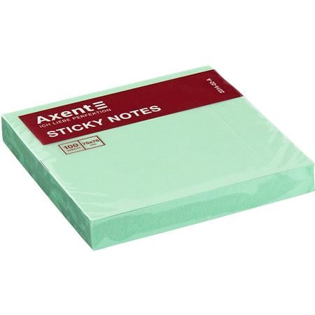 Папір для нотаток Axent з клейким шаром 75х75 мм 100 аркушів Зелений (2314-02-A) Папір для нотаток Axent з клейким шаром 75х75 мм 100 аркушів Зелений (2314-02-A)