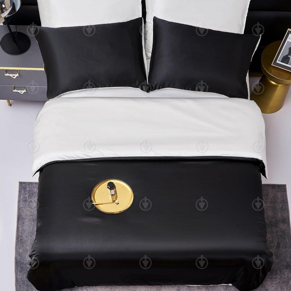 Комплект постільної білизни Moka Textile євро 4 двокольорові наволочки 50х70 см/70х70 см Чорно-білий (1876558767) - фото 3 Комплект постільної білизни Moka Textile євро 4 двокольорові наволочки 50х70 см/70х70 см Чорно-білий (1876558767) - фото 3