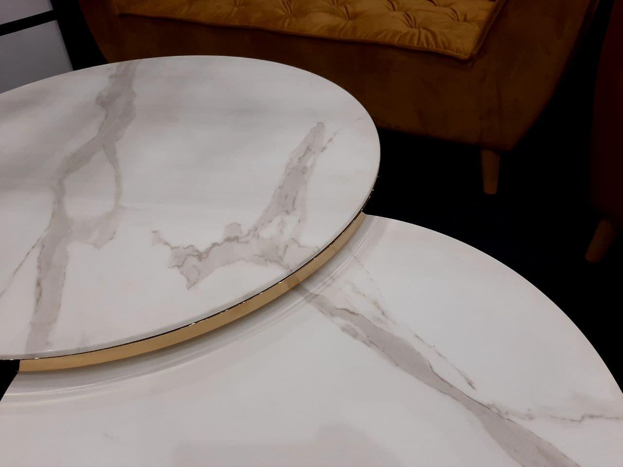 Журнальный стол Signal MUSE белый эффект Мрамора/Золото - фото 2 Журнальный стол Signal MUSE белый эффект Мрамора/Золото - фото 2