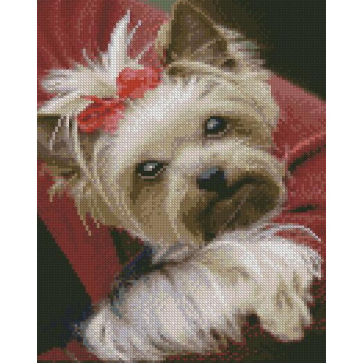 Алмазная мозаика Strateg Премиум Песик с хвостиком 30x40 см (HX438)