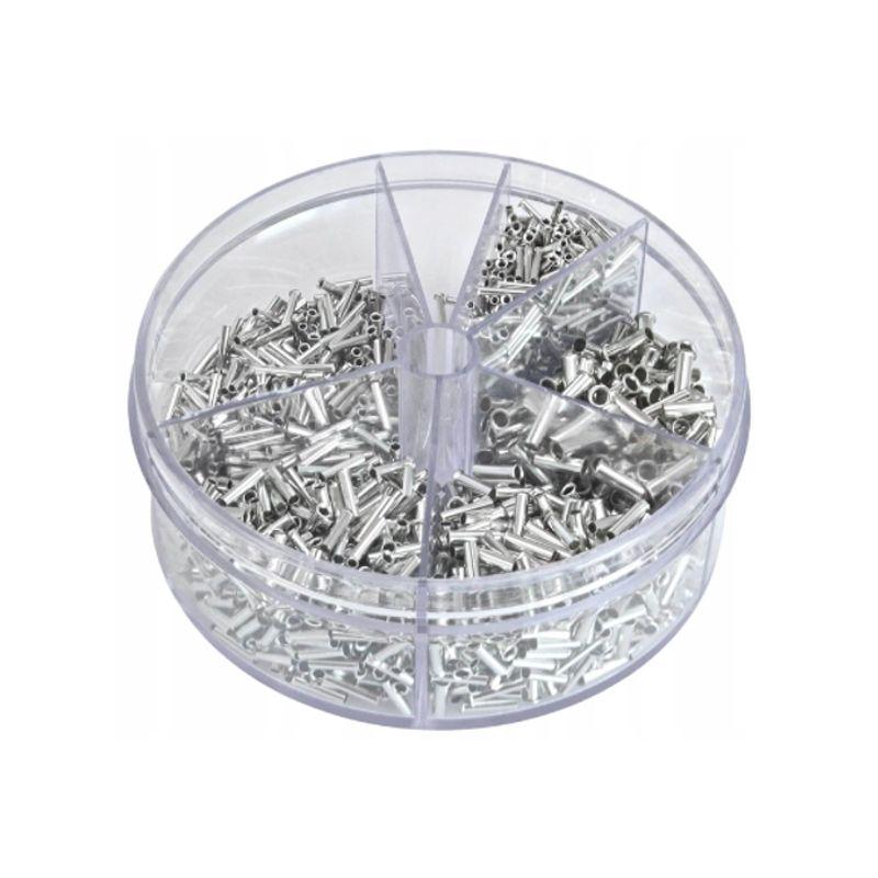 Наконечники Kraft&Dele для кабелю без ізоляції п'яти розмірів 0,5-2,5 мм² 1900 шт. (KD10495)