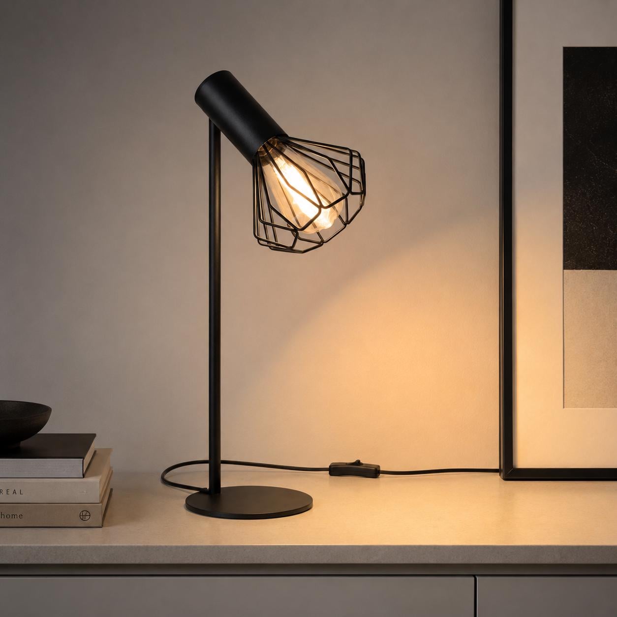 Настільна лампа лофт MSK Electric Diadem NL 22153 BK+BN