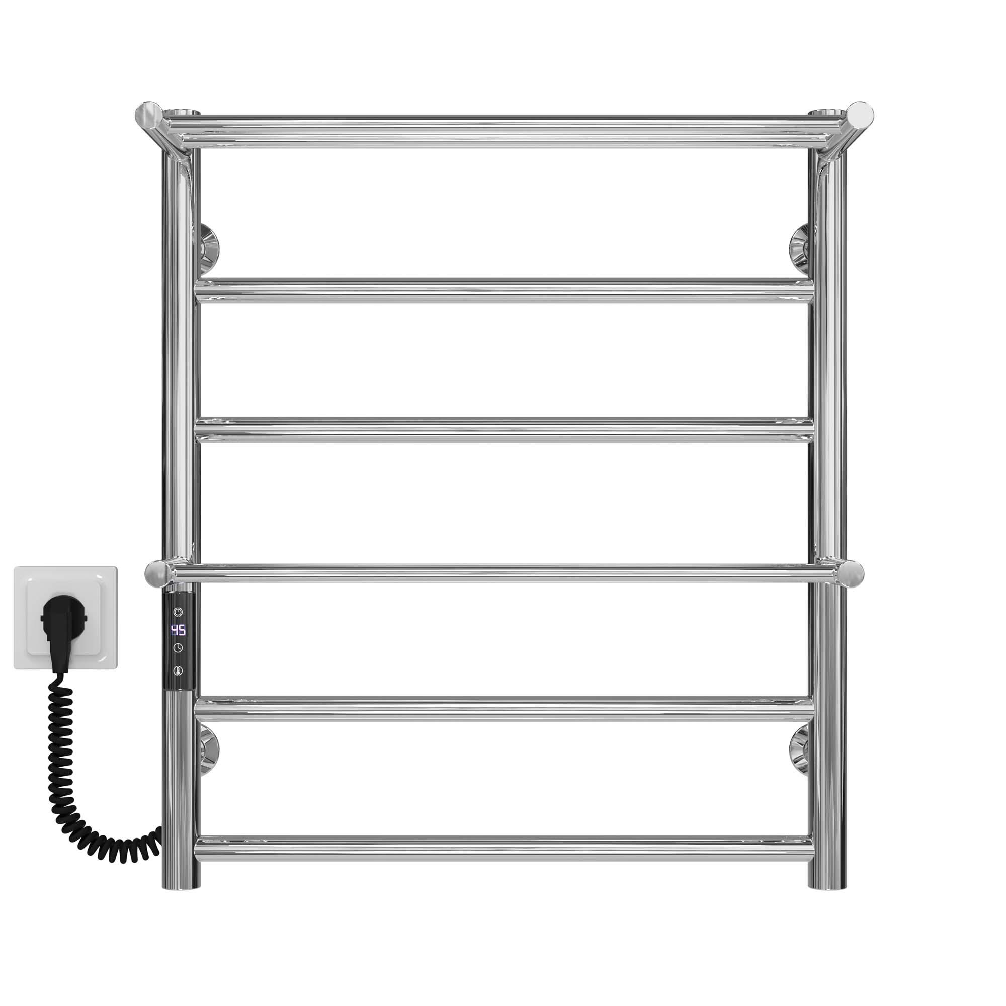 Полотенцесушитель электрический Deffi Терма Плюс П6 JD03 левое подключение нержавеющая сталь 500х600 мм Хром (C.TA.60.50.6.E.C.L.1)
