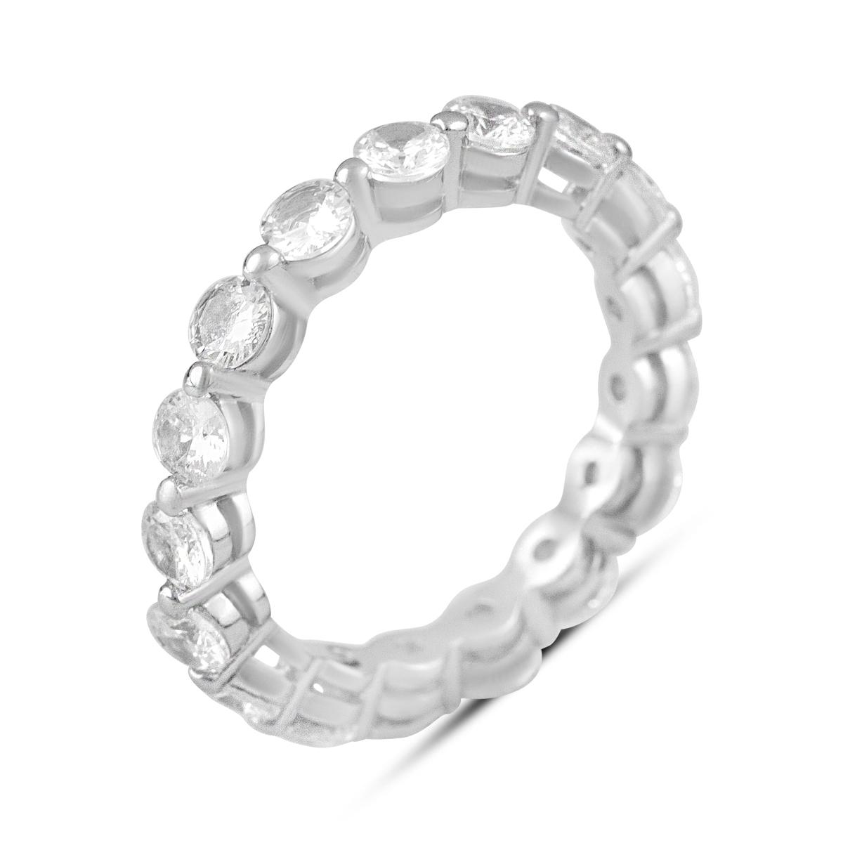 Кольцо серебряное с фианитами 3,13 г р. 17 (2130185)