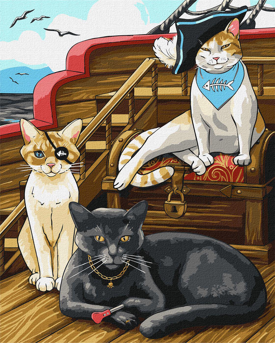 Картина по номерам Идейка Пушистые пираты 40x50 см (Id-KHO6568)