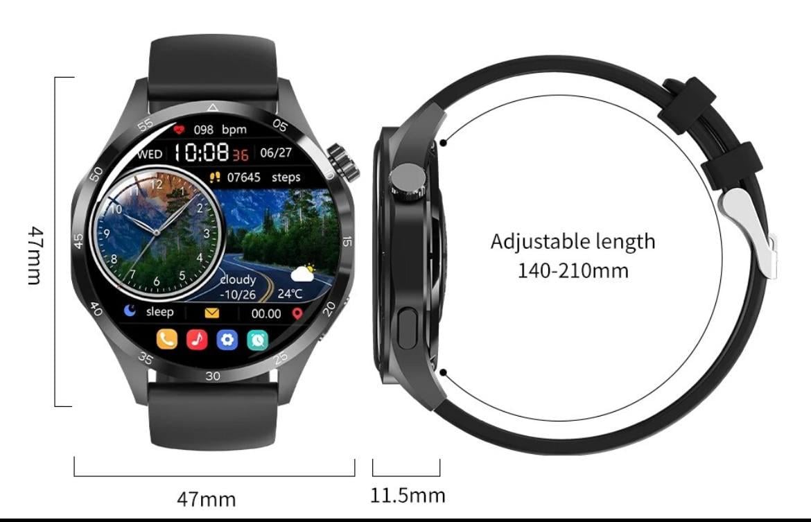 Смарт-часы Watch GT4 PRO Amoled NFC Черные (15049343) - фото 2