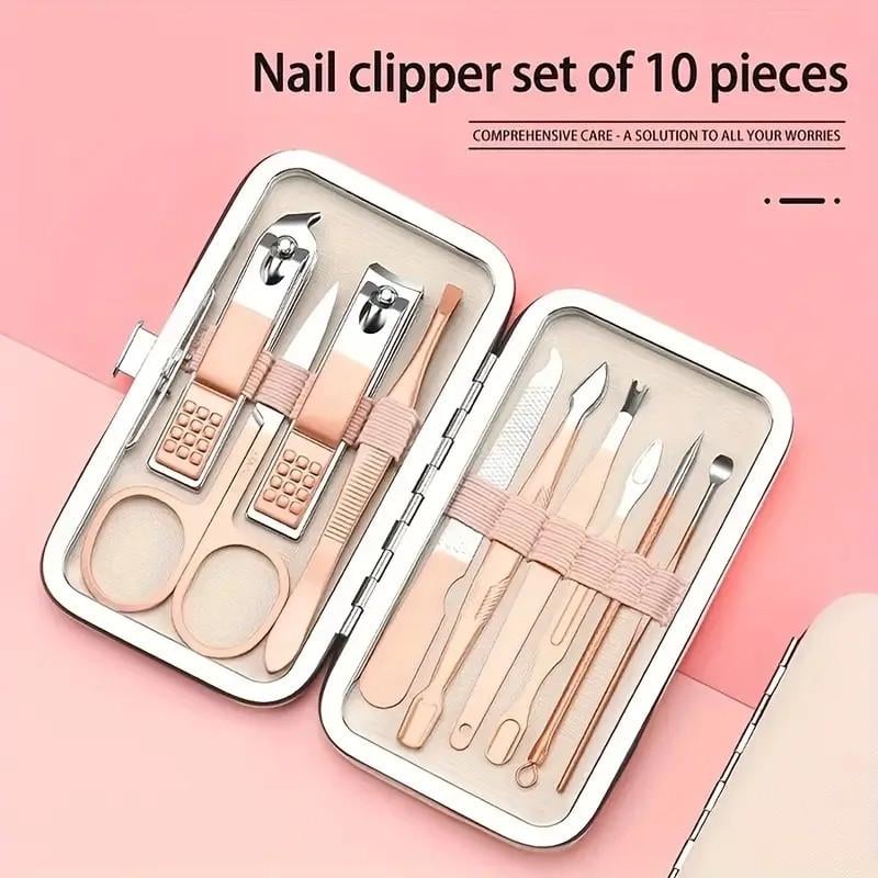 Набор для маникюра и педикюра ROSE GOLDEN из нержавеющей стали на 10 инструментов в чехле - фото 5 Набор для маникюра и педикюра ROSE GOLDEN из нержавеющей стали на 10 инструментов в чехле - фото 5