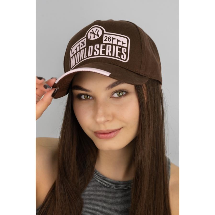 Бейсболка женская с накаткой котоновая на регуляторе Braxton 1551 One size Коричневый/Розовый (301969)