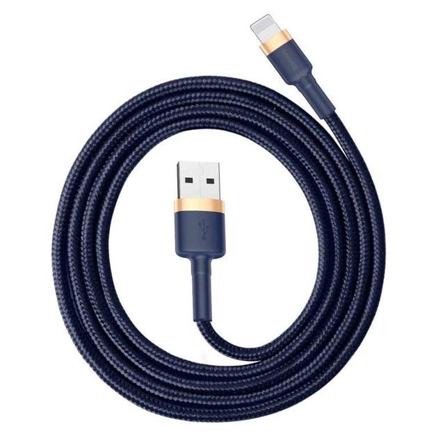 Кабель для быстрой зарядки BASEUS Cafule Cable USB to Lightning 2,4 A 1 м Gold/Blue (CALKLF-BV3) - фото 3