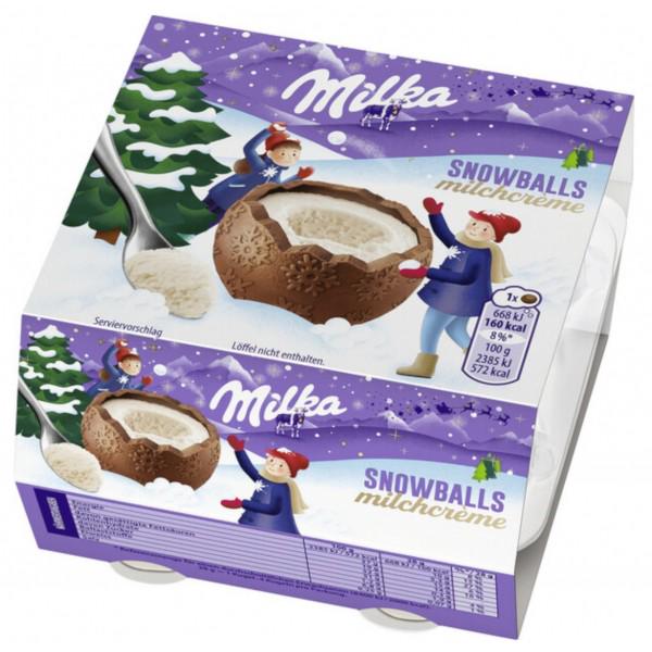 Конфеты шоколадные снежки Milka SnowBalls с молочным кремом 112 г