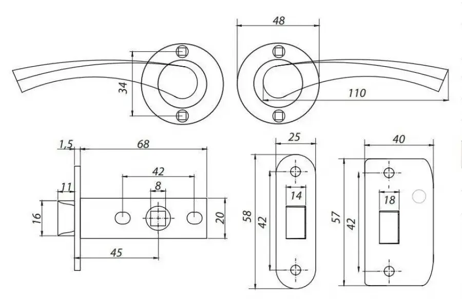 Ручка-защелка Аріко ЗЩ 114-5 Серый (318047E) - фото 2