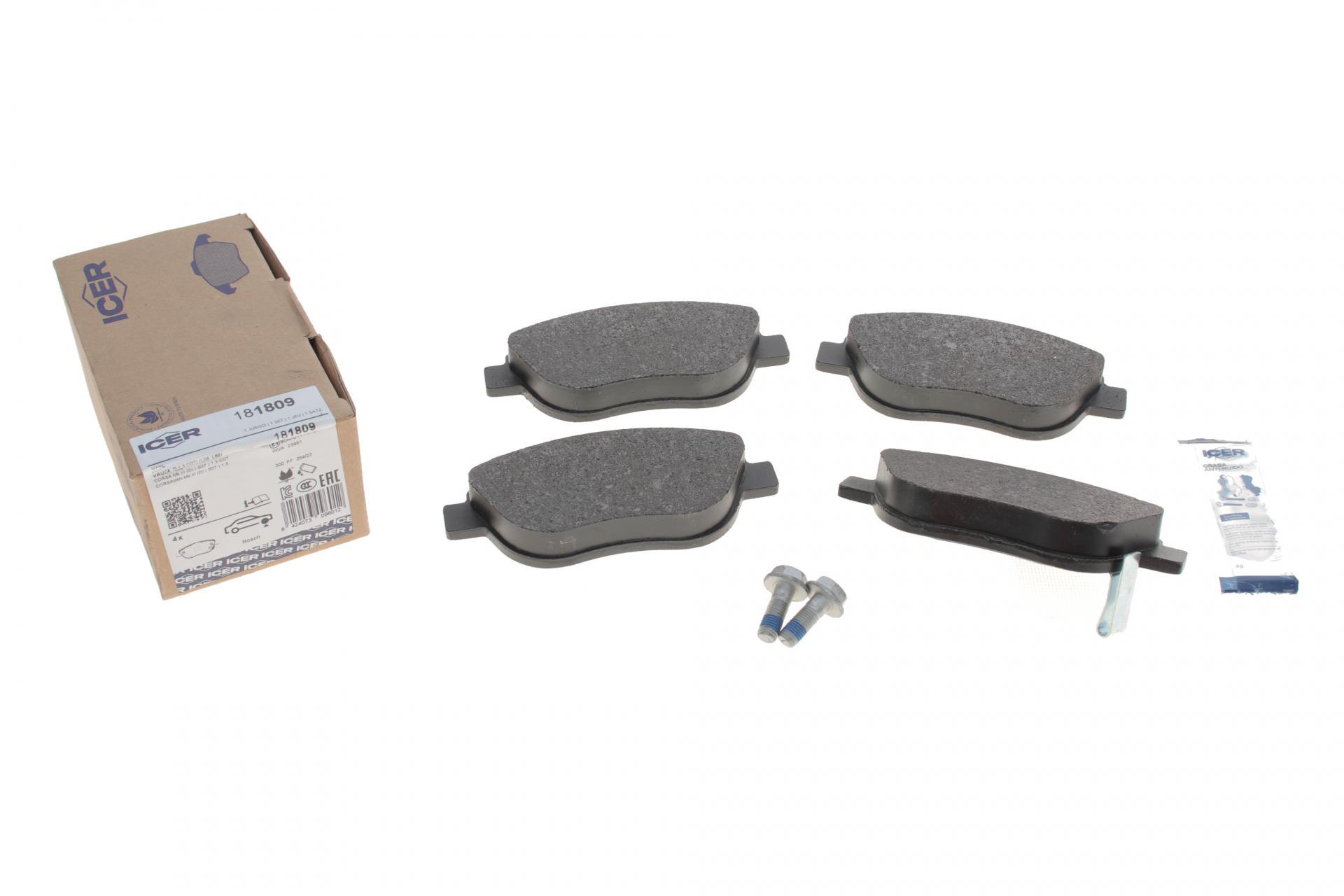 Колодки тормозные передние ICER для Opel Corsa D/Mk 06- (181809)